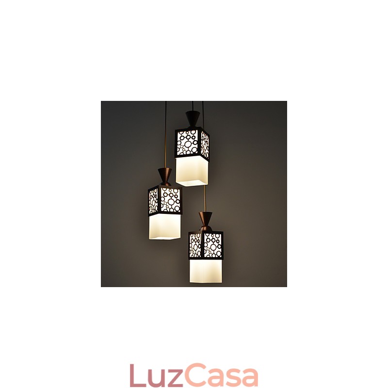 Lâmpada de luz suspensa American Country Woodiness