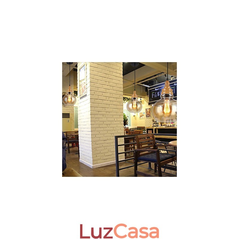 Lâmpada de cristal com grãos de madeira criativa norte-americana, restaurando antigas formas de luz