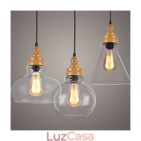 Lâmpada de cristal com grãos de madeira criativa norte-americana, restaurando antigas formas de luz Lâmpada de cristal com grãos de madeira criativa norte-americana, restaurando antigas formas de luz