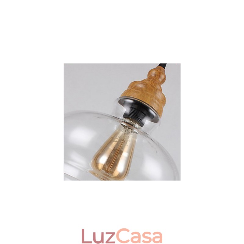 Lâmpada de cristal com grãos de madeira criativa norte-americana, restaurando antigas formas de luz