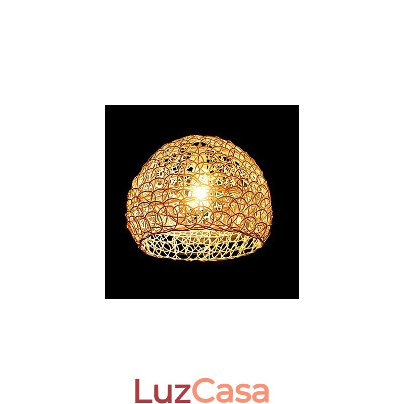 Lâmpada de teto suspensa de cabeça única moderna Rural Cany Art Woven Rattan