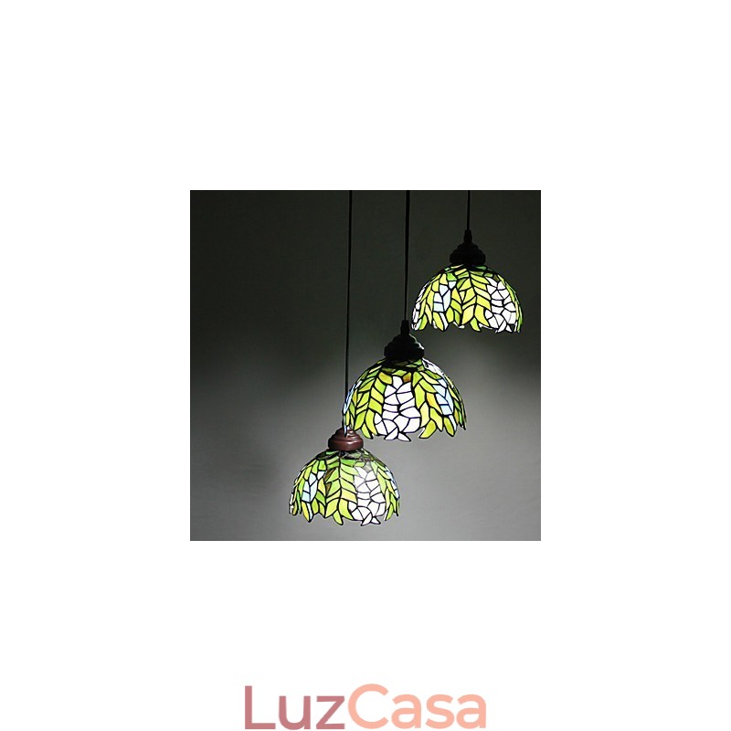 Lustre de vidro colorido de artes criativas rurais europeias que restauram formas antigas de luz de lâmpada