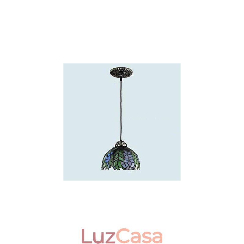 Lustre de vidro colorido de artes criativas rurais europeias que restauram formas antigas de luz de lâmpada