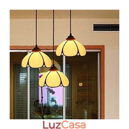 Lustre de vidro colorido de artes criativas rurais europeias que restauram formas antigas de luz de lâmpada Lustre de vidro colorido de artes criativas rurais europeias que restauram formas antigas de luz de lâmpada