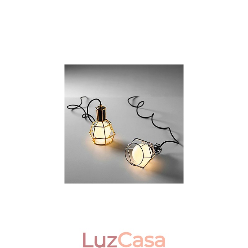 Luz pendente de metal galvanizado country para garagem
