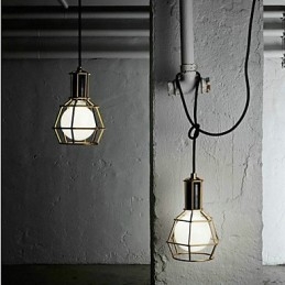 Luz pendente de metal galvanizado country para garagem
