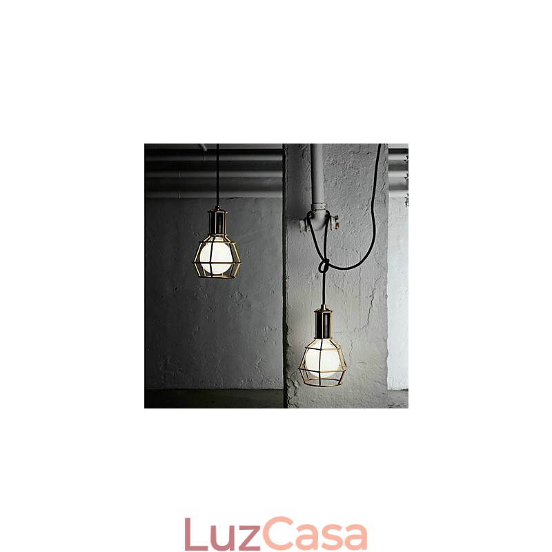 Luz pendente de metal galvanizado country para garagem
