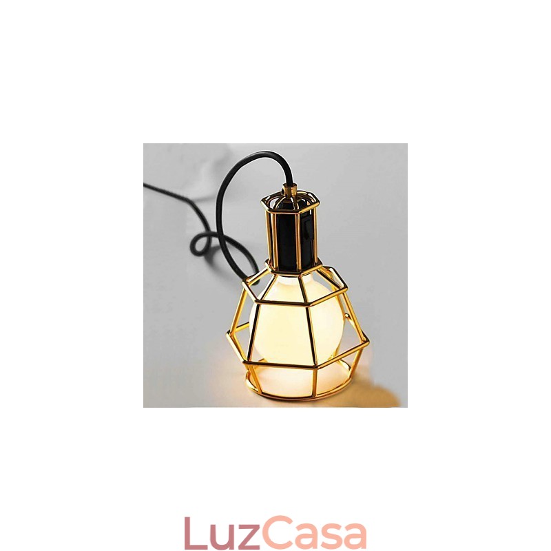 Luz pendente de metal galvanizado country para garagem