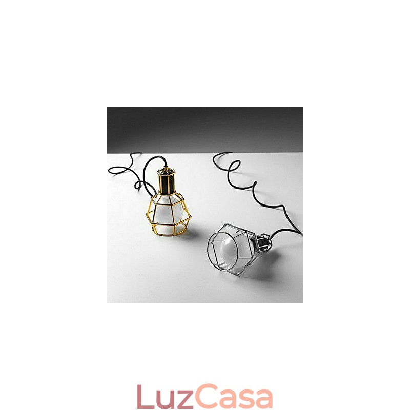 Luz pendente de metal galvanizado country para garagem