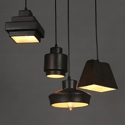 Lustre de vidro retrô americano estilo country com luz suspensa enferrujada