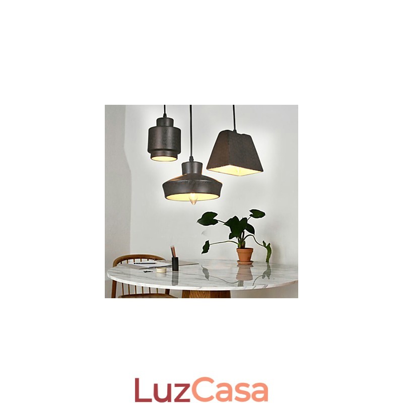 Lustre de vidro retrô americano estilo country com luz suspensa enferrujada
