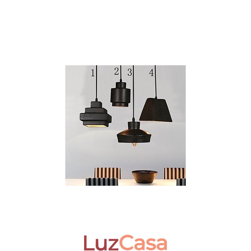 Lustre de vidro retrô americano estilo country com luz suspensa enferrujada