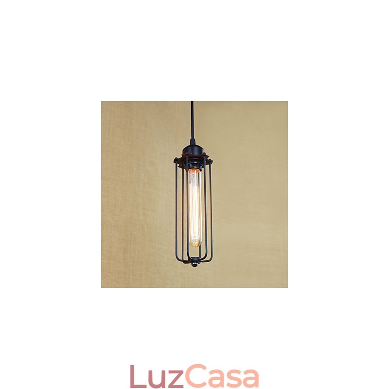 Lustre rústico de ferro forjado, luz pastoral, flauta