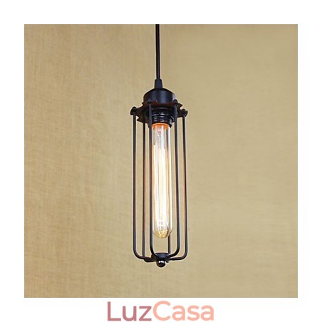 Lustre rústico de ferro forjado, luz pastoral, flauta