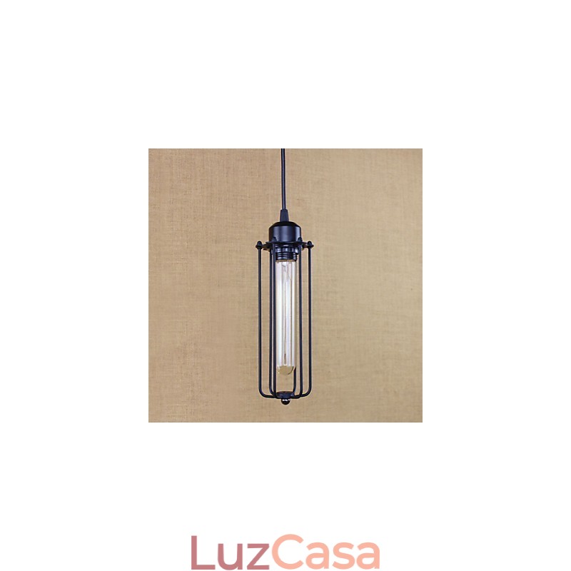 Lustre rústico de ferro forjado, luz pastoral, flauta