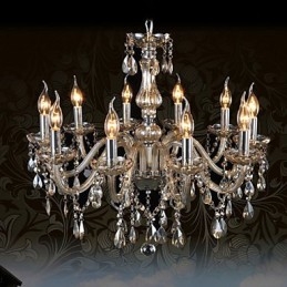 Lustre de cristal de luxo com 10 luzes, cor conhaque, lustre de cristal K9