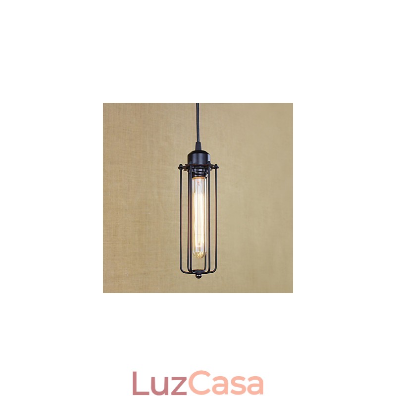 Lustre rústico de ferro forjado, luz pastoral, flauta