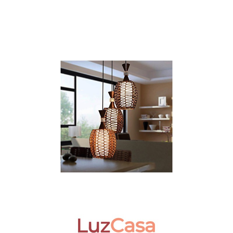 Cany Art Weaving Lâmpada de luz suspensa contraída clássica