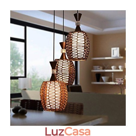 Cany Art Weaving Lâmpada de luz suspensa contraída clássica