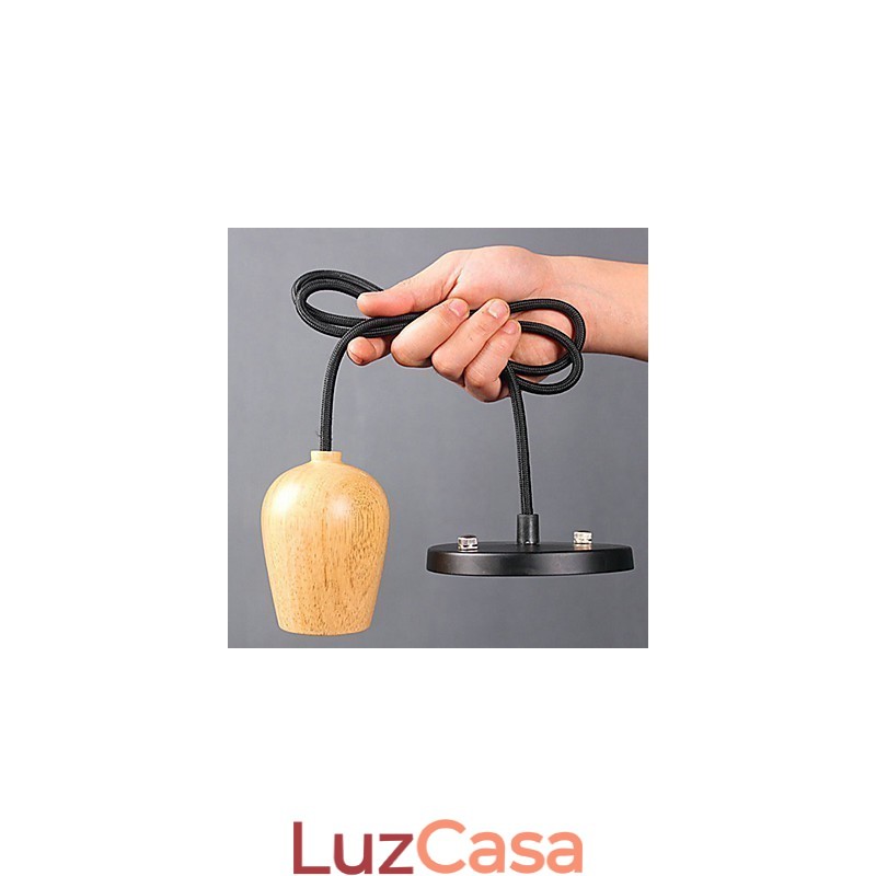 Pingente de madeira estilo country mini outros luz de garagem de bambu
