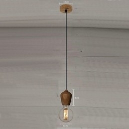 Pingente de madeira estilo country mini outros luz de garagem de bambu