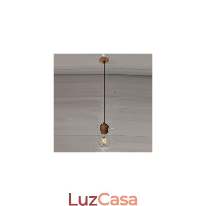 Pingente de madeira estilo country mini outros luz de garagem de bambu