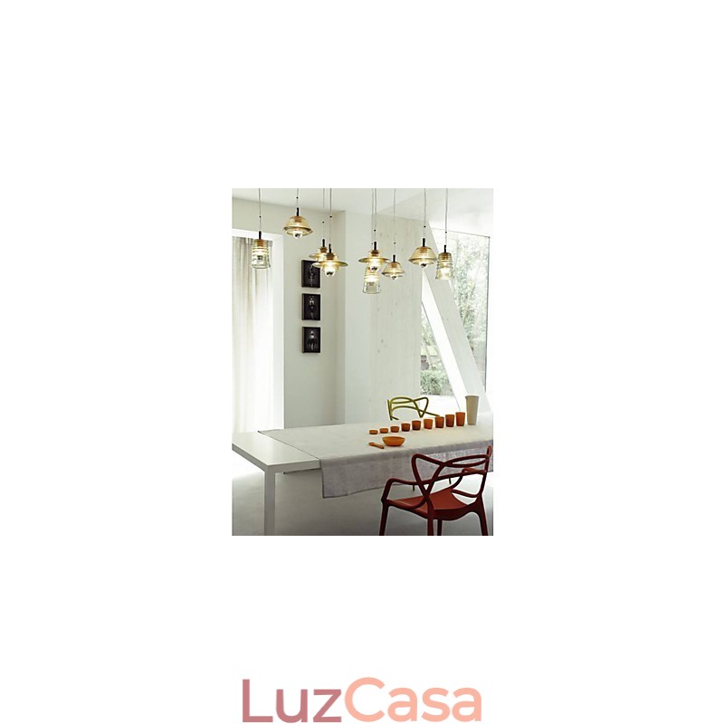 Luminária pendente de vidro contemporânea moderna