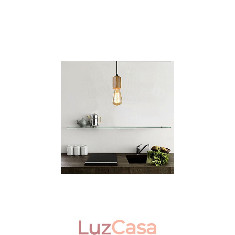 Luzes Pendentes Tradicionais Clássico Vintage Retro Country Garagem Madeira Bambu