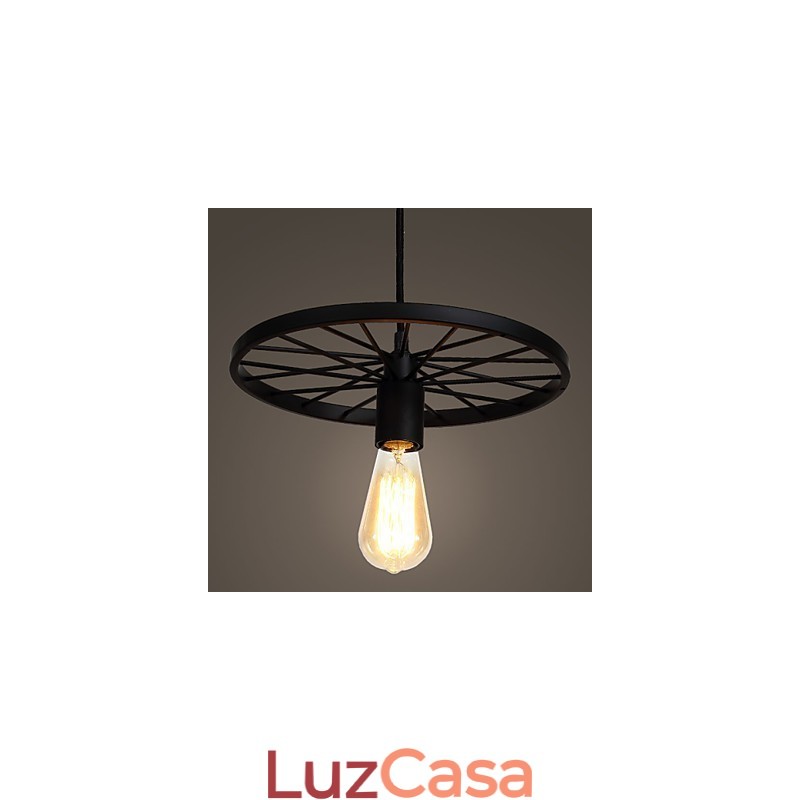 Luminárias pendentes retrô estilo loft, lustre de ferro forjado estilo industrial, roda americana