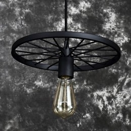 Luminárias pendentes retrô estilo loft, lustre de ferro forjado estilo industrial, roda americana