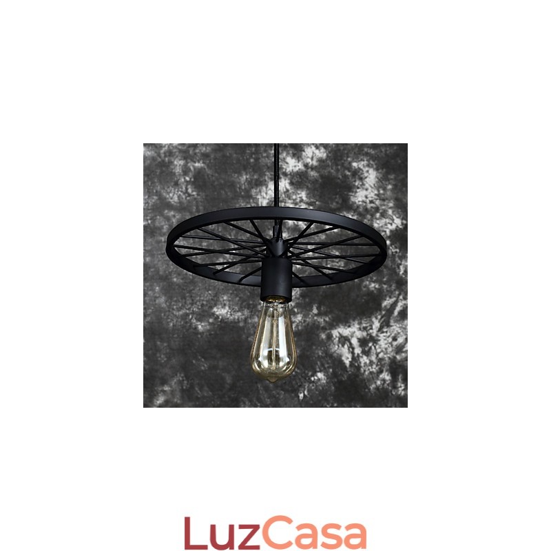 Luminárias pendentes retrô estilo loft, lustre de ferro forjado estilo industrial, roda americana