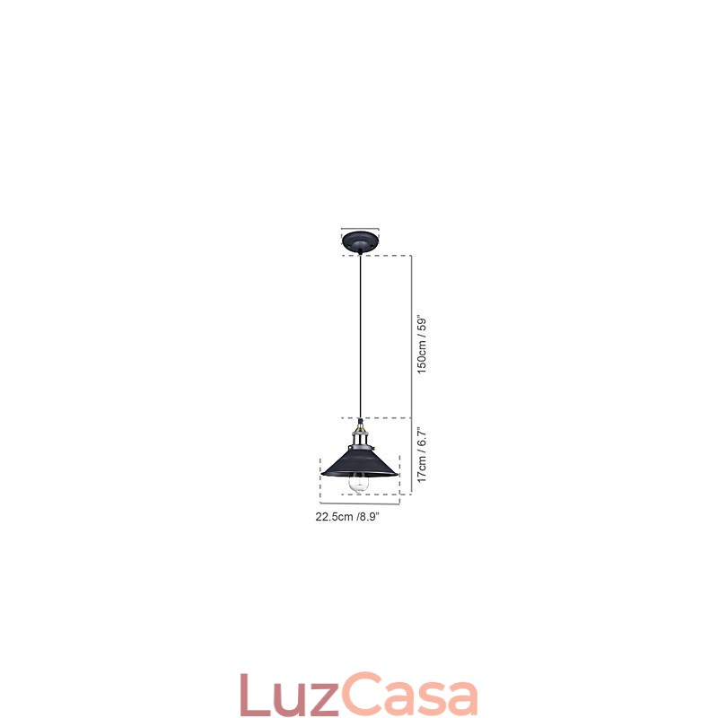 Luzes Pendentes Tradicionais Clássicas Vintage Retro Metal