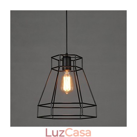 Lustre de ferro forjado com diamante de linha geométrica, luz pendente moderna e contemporânea Lustre de ferro forjado com diamante de linha geométrica, luz pendente moderna e contemporânea