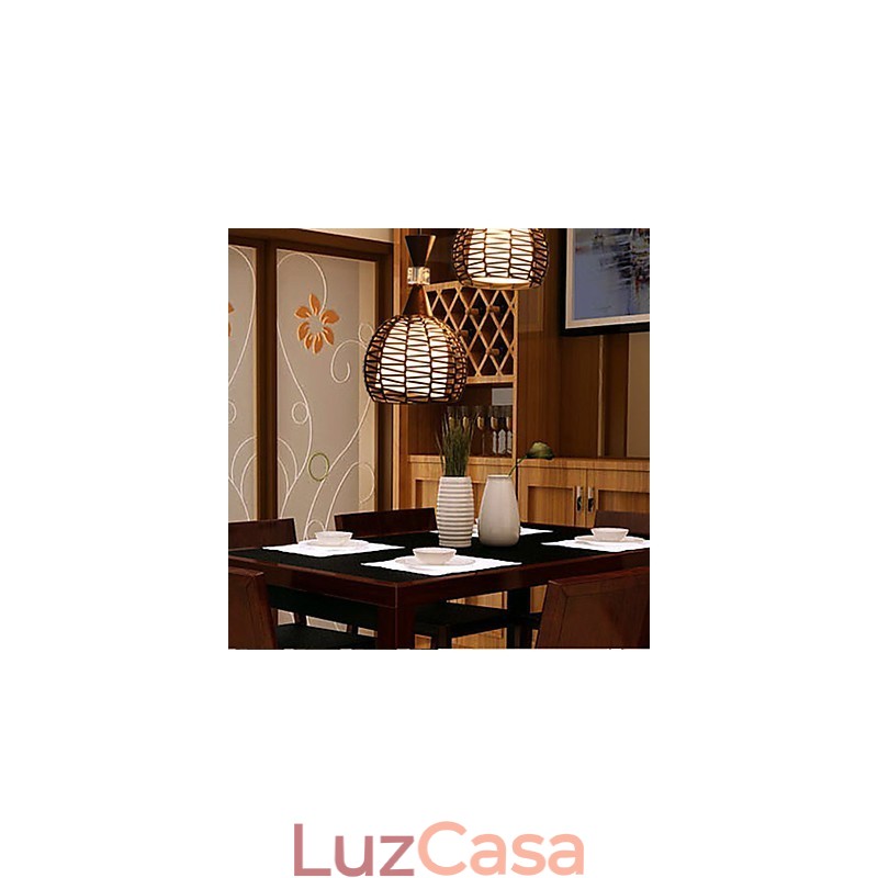 Lâmpada de luz suspensa contratada clássica de tecelagem de arte rural Cany