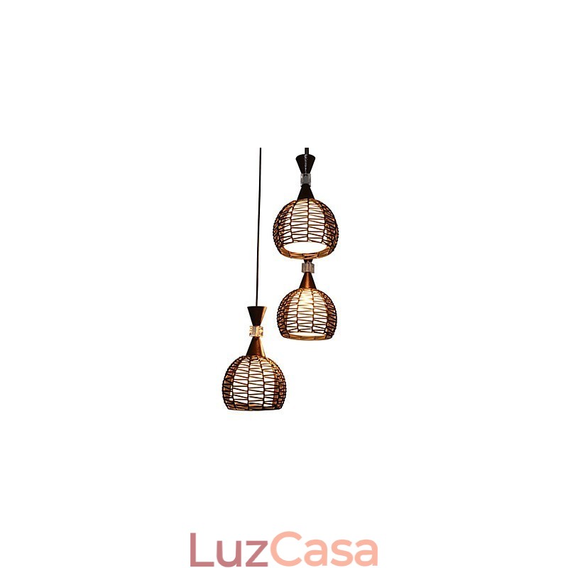 Lâmpada de luz suspensa contratada clássica de tecelagem de arte rural Cany