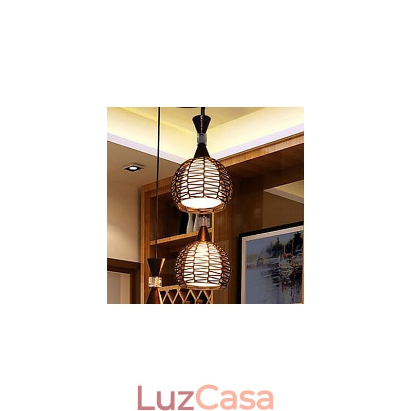 Lâmpada de luz suspensa contratada clássica de tecelagem de arte rural Cany
