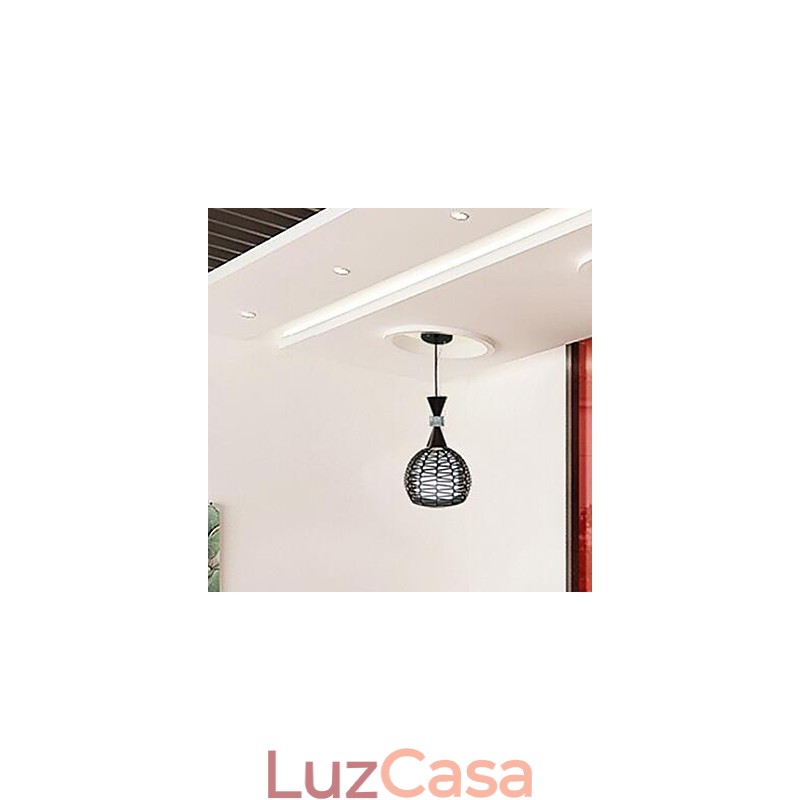 Lâmpada de luz suspensa contratada clássica de tecelagem de arte rural Cany