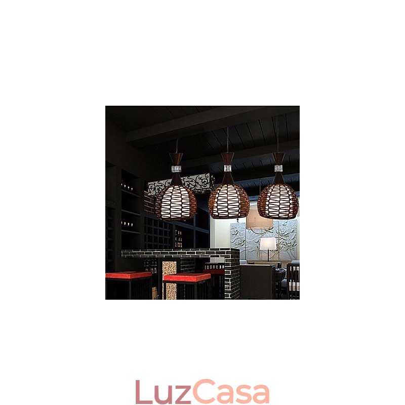 Lâmpada de luz suspensa contratada clássica de tecelagem de arte rural Cany