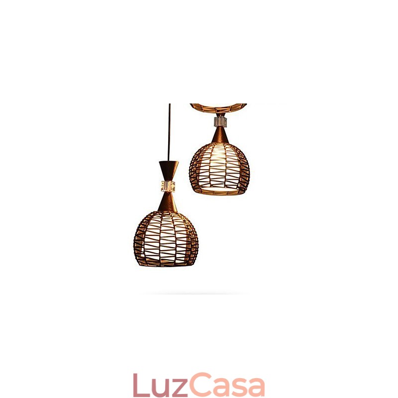 Lâmpada de luz suspensa contratada clássica de tecelagem de arte rural Cany