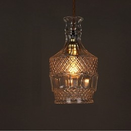 Lustre de vidro artístico esculpido criativo com garrafa romântica, luz pendente
