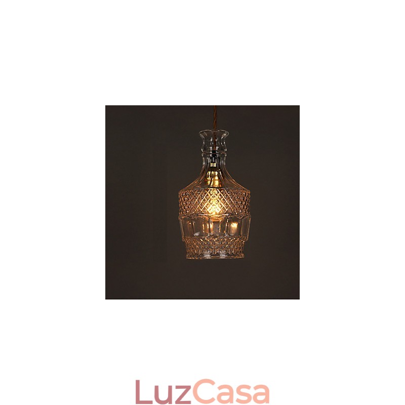 Lustre de vidro artístico esculpido criativo com garrafa romântica, luz pendente