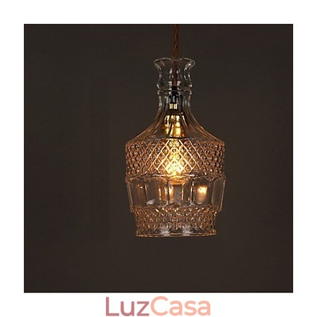 Lustre de vidro artístico esculpido criativo com garrafa romântica, luz pendente Lustre de vidro artístico esculpido criativo com garrafa romântica, luz pendente