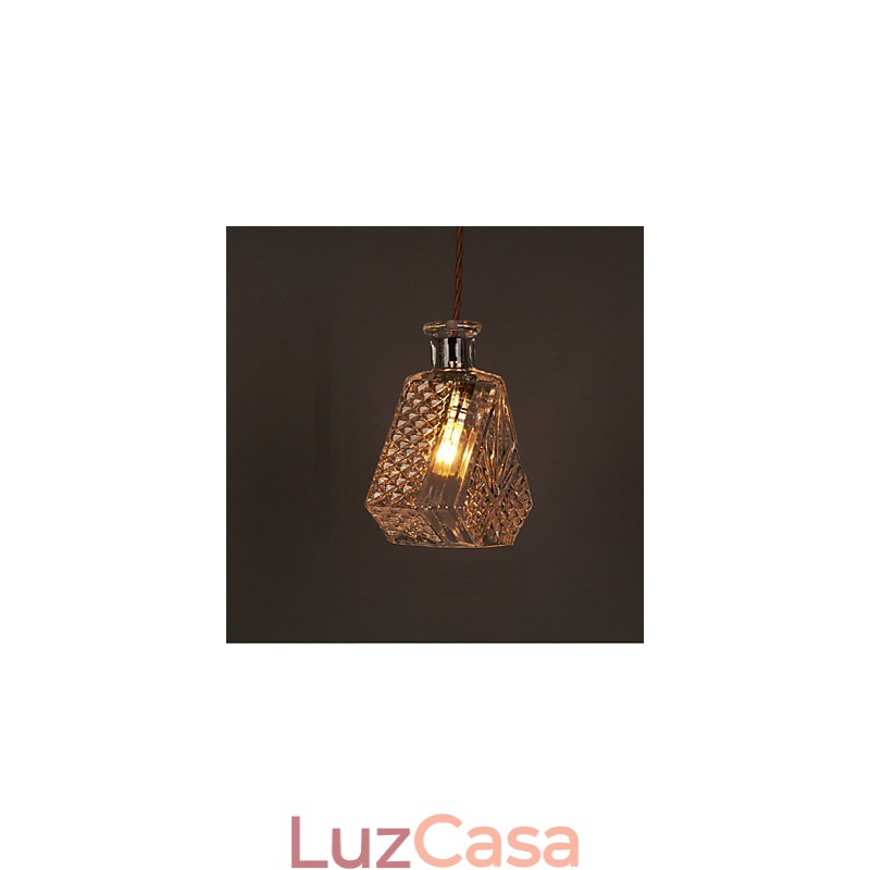 Lustre de vidro artístico esculpido criativo com garrafa romântica, luz pendente