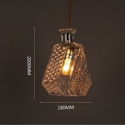 Lustre de vidro artístico esculpido criativo com garrafa romântica, luz pendente