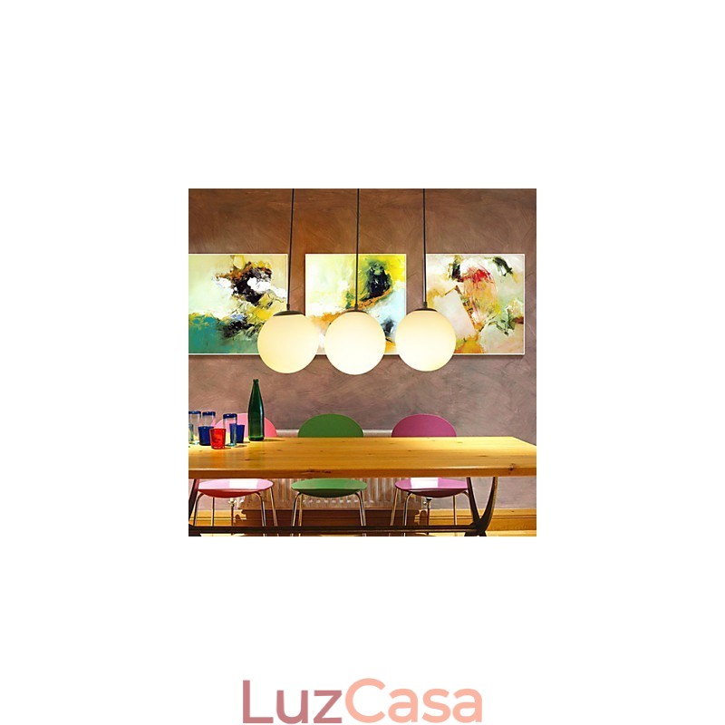 Lustre de bola de vidro, luz esférica, simples, cabeça única, lâmpada de iluminação