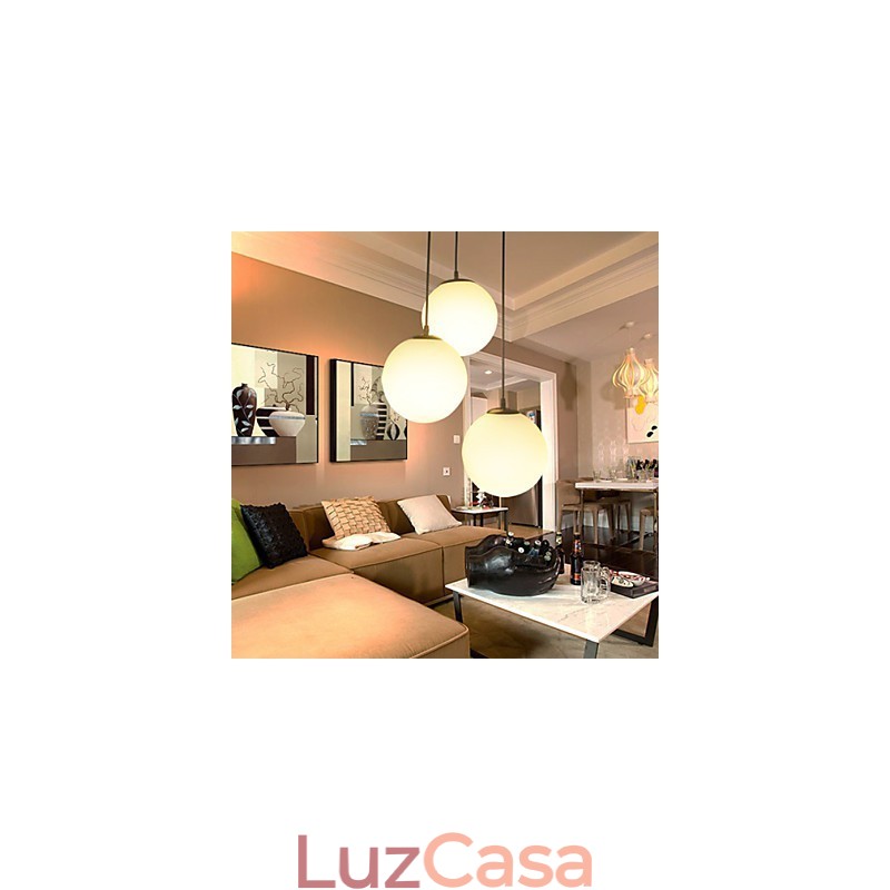 Lustre de bola de vidro, luz esférica, simples, cabeça única, lâmpada de iluminação