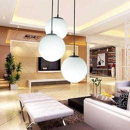 Lustre de bola de vidro, luz esférica, simples, cabeça única, lâmpada de iluminação