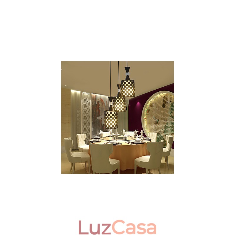 Perfurações Nordic Ferro Forjado Lustre Lâmpada Luz