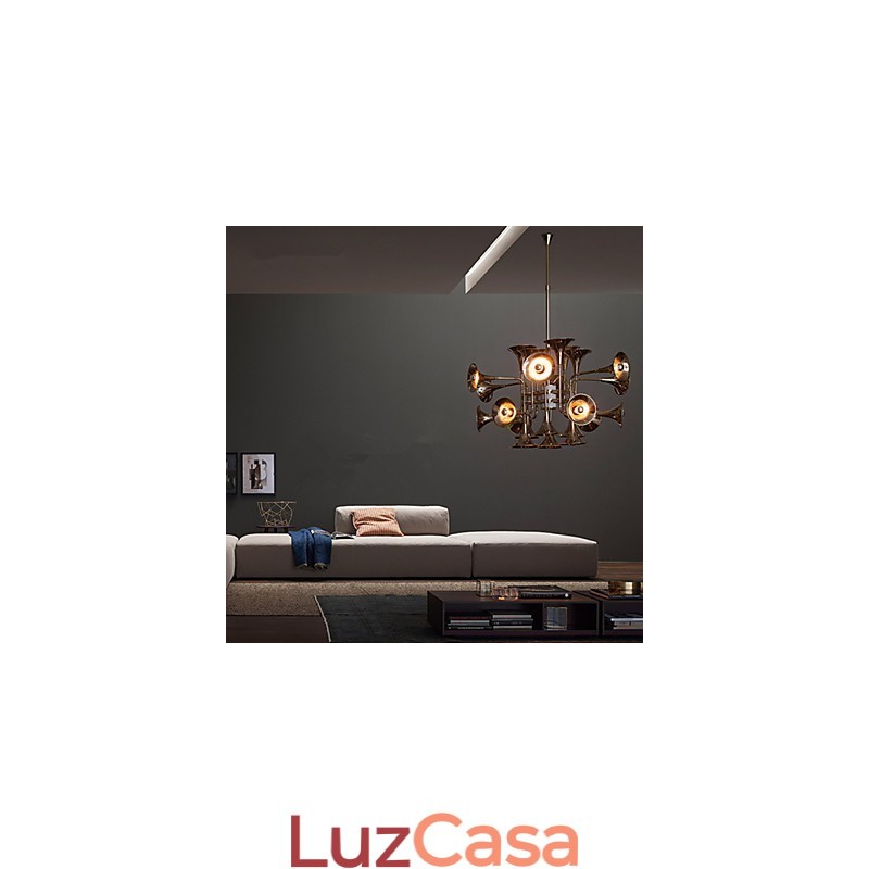 Lustre de metal galvanizado estilo country mini