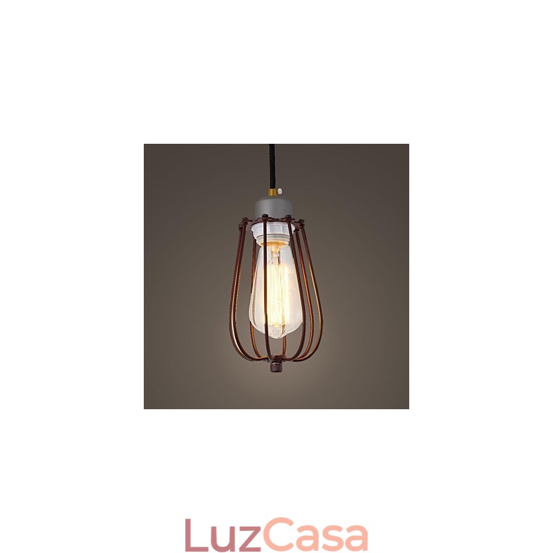 Luminária pendente de metal com pintura estilo vintage mini